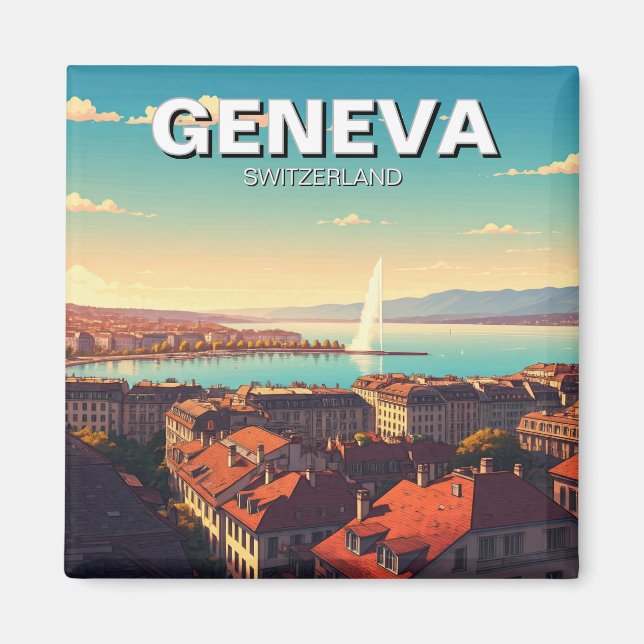 Genf Schweiz Reisen Magnet (Vorne)