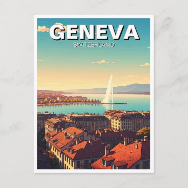 Genf Schweiz Reisen Postkarte (Vorderseite)