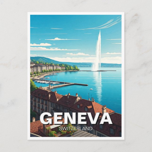 Genf Schweiz Reisen Postkarte (Vorderseite)