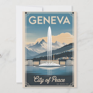 Genf Schweiz Retro-Silhouette Stadtansicht Reise Feiertagskarte