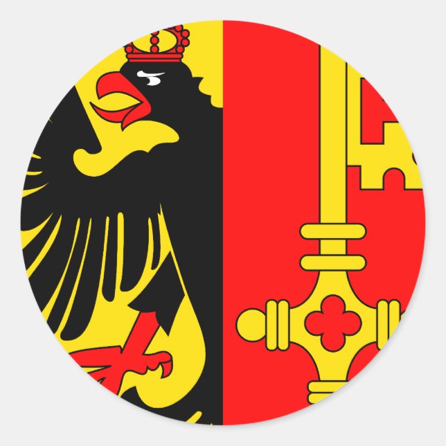 Genf, Schweiz Runder Aufkleber (Vorderseite)