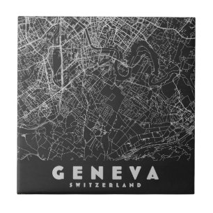 Genf Schweiz Vintage-Karte Fliese