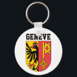 Genf, Schweiz - Wappen Schlüsselanhänger<br><div class="desc">Genf ist eine Weltstadt,  ein Finanzzentrum und aufgrund der Präsenz zahlreicher internationaler Organisationen ein weltweites diplomatisches Zentrum.</div>