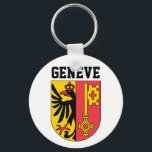 Genf, Schweiz - Wappen Schlüsselanhänger<br><div class="desc">Genf ist eine Weltstadt, ein Finanzzentrum und aufgrund der Präsenz zahlreicher internationaler Organisationen ein weltweites diplomatisches Zentrum.</div>