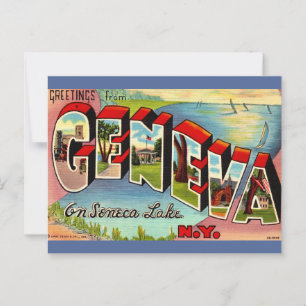 Genf Seneca Lake NY Retro Postkarte