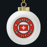 Genfer Schweiz Keramik Kugel-Ornament<br><div class="desc">Genfer Schweiz</div>