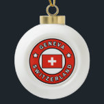 Genfer Schweiz Keramik Kugel-Ornament<br><div class="desc">Genfer Schweiz</div>