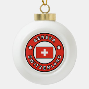 Genfer Schweiz Keramik Kugel-Ornament