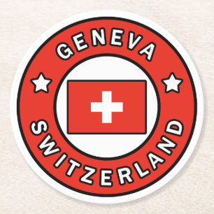 Genfer Schweiz Runder Pappuntersetzer