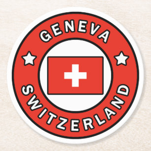 Genfer Schweiz Runder Pappuntersetzer