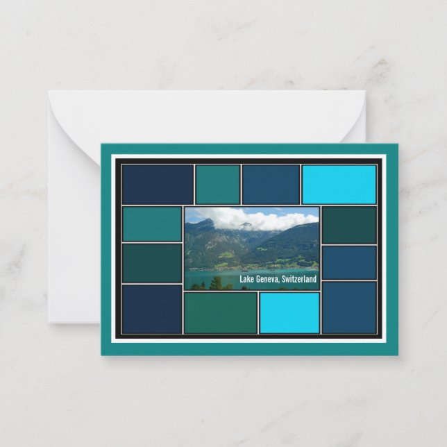 Genfer See, Schweiz Mitteilungskarte (Vorderseite)