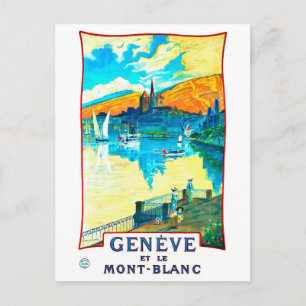Genfer See überragt vom Mont Blanc Postkarte