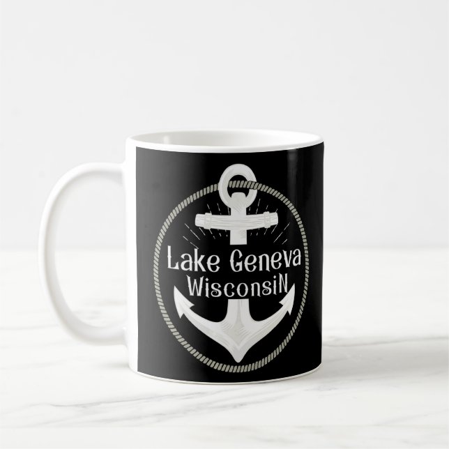 Genfer See Wisconsin Nautical Anchor Kaffeetasse (Links)