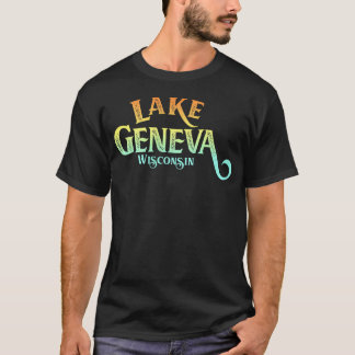 Genfer See Wisconsin Retro abgenutzt T-Shirt