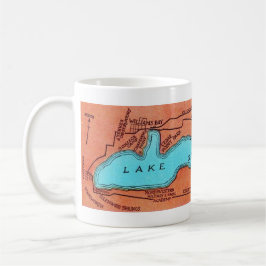 Genfer See Wisconsin Vintage Karte Kaffeetasse