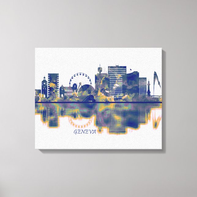 Genfer Skyline Leinwanddruck (Vorderseite)