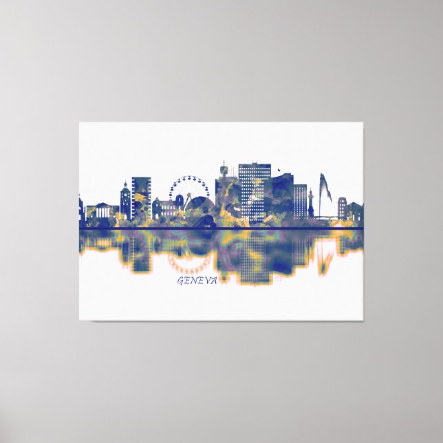 Genfer Skyline Leinwanddruck (Vorderseite)