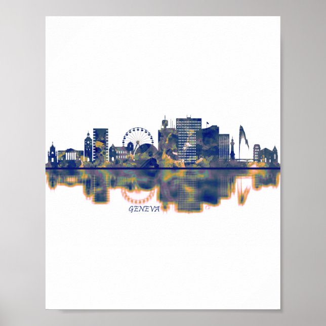 Genfer Skyline Poster (Vorne)
