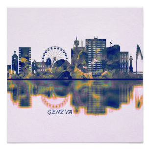 Genfer Skyline Poster