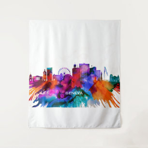Genfer Skyline Wandteppich