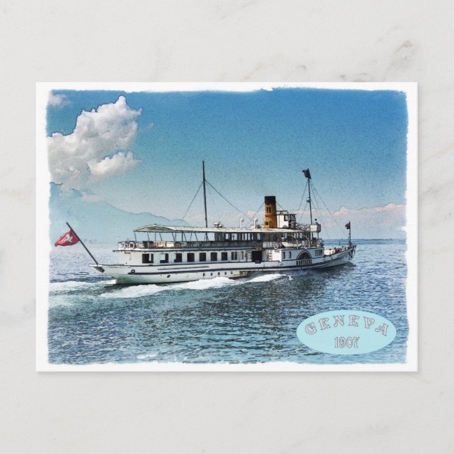 Genfersee Postkarte (Vorderseite)