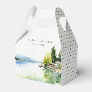 Genfersee Schweiz Aquarell-Landschaft Hochzeit Geschenkschachtel
