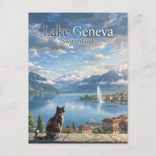 Genfersee Schweiz Postkarte