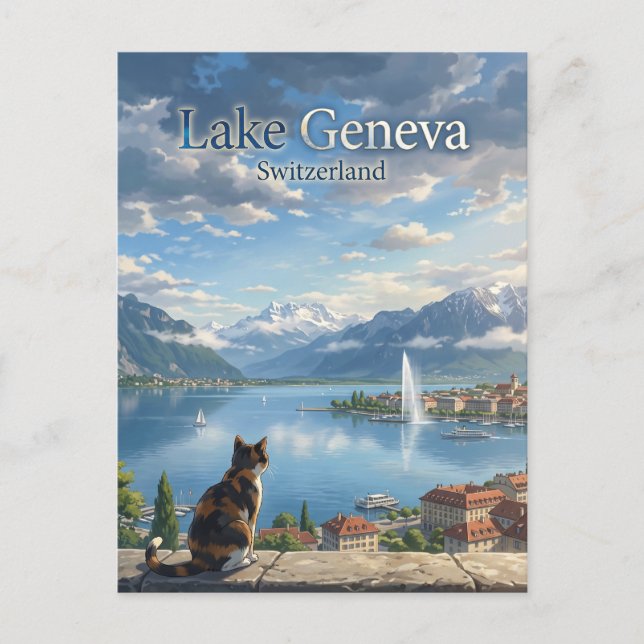 Genfersee Schweiz Postkarte (Vorderseite)
