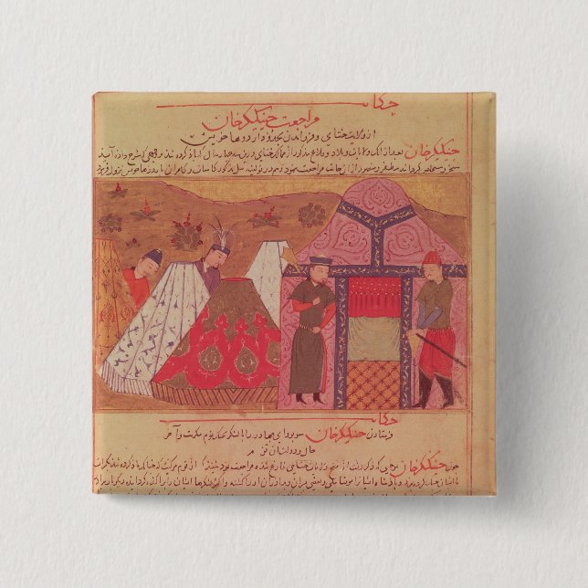 Genghis Khan außerhalb seines Zeltes Button (Vorderseite)