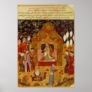 Genghis Khan in seinem Zelt durch Rashid AlLärm Poster
