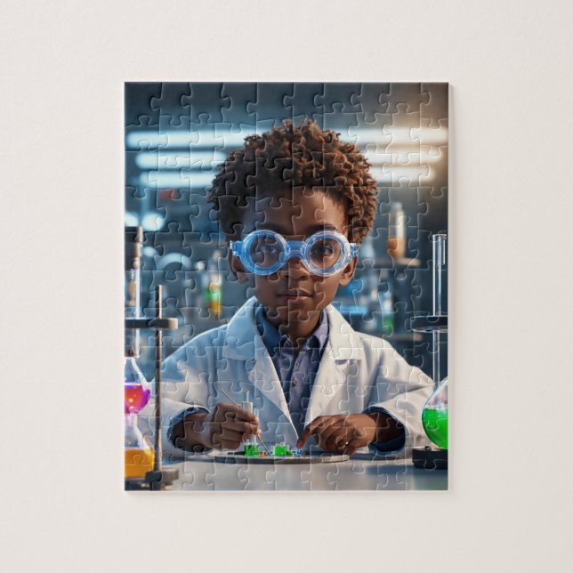 Genialer Junger Wissenschaftler-Puzzle (Vertikal)
