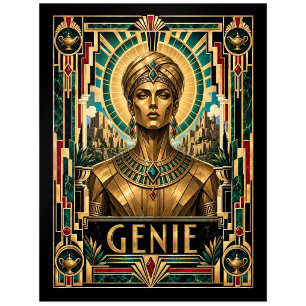 Genie, Art Deco Mythisch Postkarte