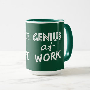 Génie au travail tasses de couleurs personnalisées
