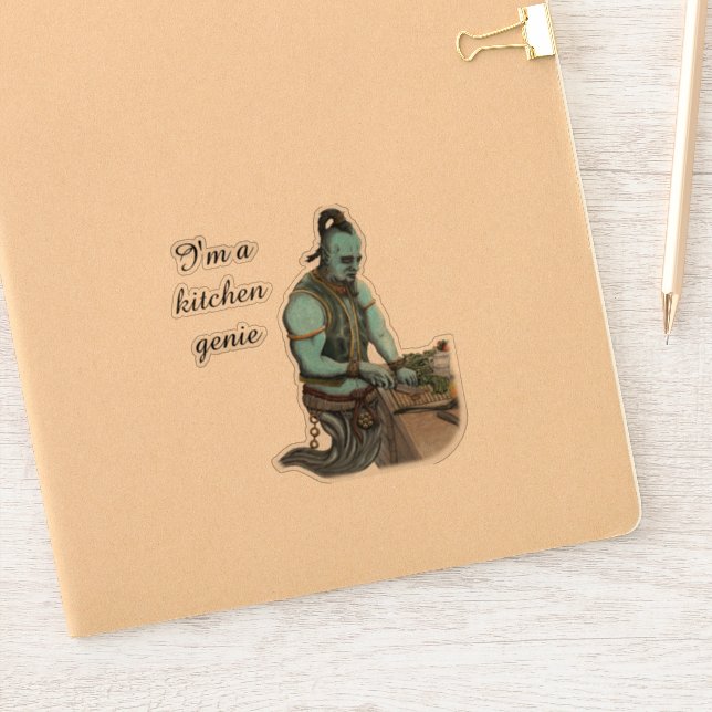 Genie Cooking Kitchen Magic Fantasy Art Sticker (Notizbuch)