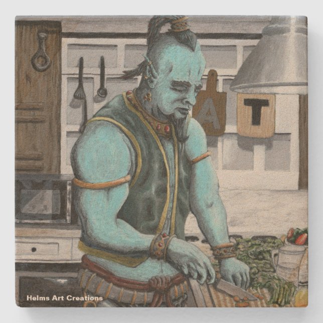 Genie Cooking Kitchen Magic Graphic Stone Unterset Steinuntersetzer (Vorderseite)