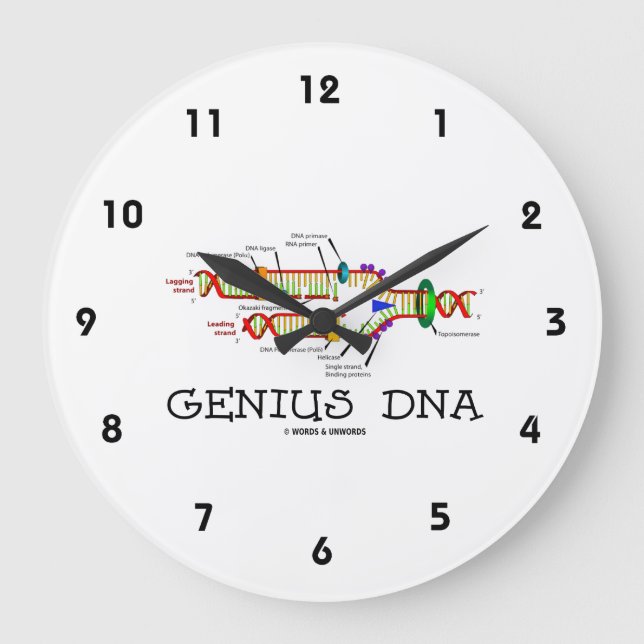 Genie DNA Molekularbiologie Spaß Große Wanduhr (Vorderseite)