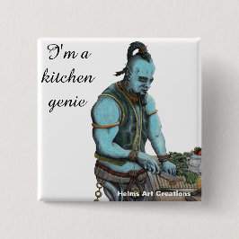 Genie Koch Cooking Dinner Fantasy Art Button