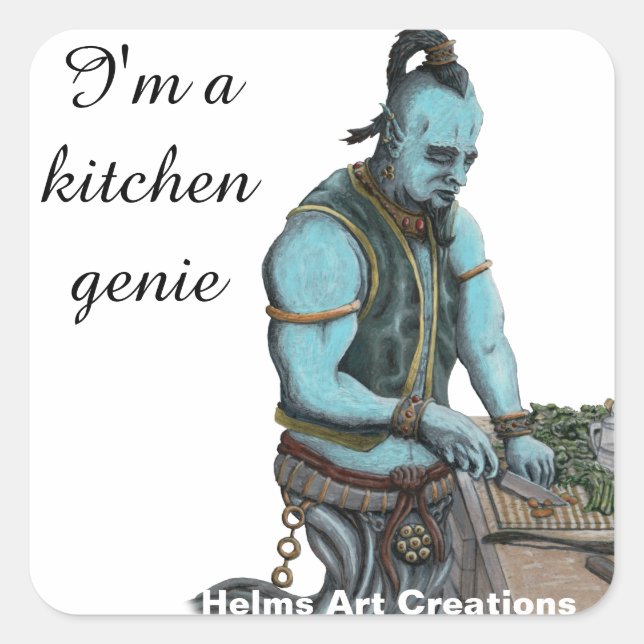 Genie Koch Cooking Dinner Fantasy Art Stickers (Vorderseite)