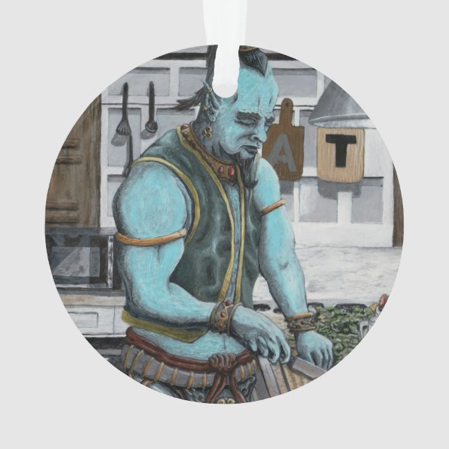Genie Koch Kochen Abendessen Fantasy Akronylic Orn Ornament (Rückseite)