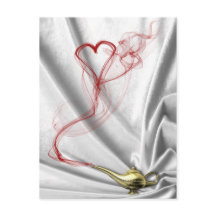 Genie Lamp with Heart Smoke - Postcard