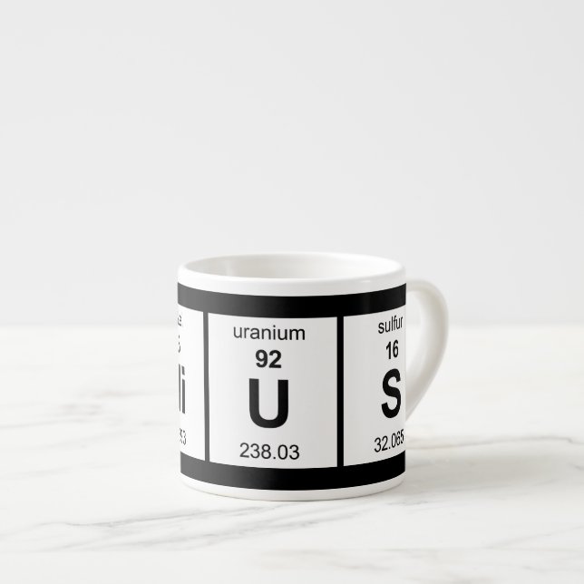 Genie-Periodensystem Espressotasse (Vorderseite Rechts)