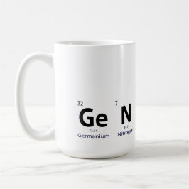 "Genie" Periodensystem Neugier Wissensgeschenk Kaffeetasse
