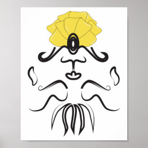 Genie Petal Hat Line Art Poster