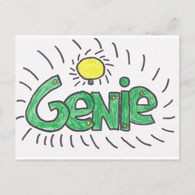 Genie produckt postkarte (Vorderseite)