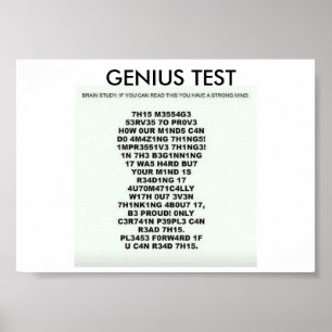 Genie-Testplakat mit dem Text, zum Ihres Poster