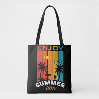 Genieße das Retro-Strand-T-Shirt im Sommer Tasche