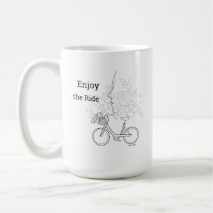 Genieße die Fahrt: Minimalistische Fahrrad- und B Kaffeetasse