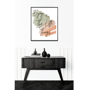 Genieße die kleinen Dinge Wasserfarbe Minimalist Poster