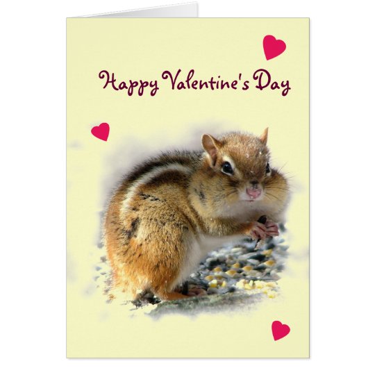 Genießen des Chipmunk-Valentinsgrußes Karte