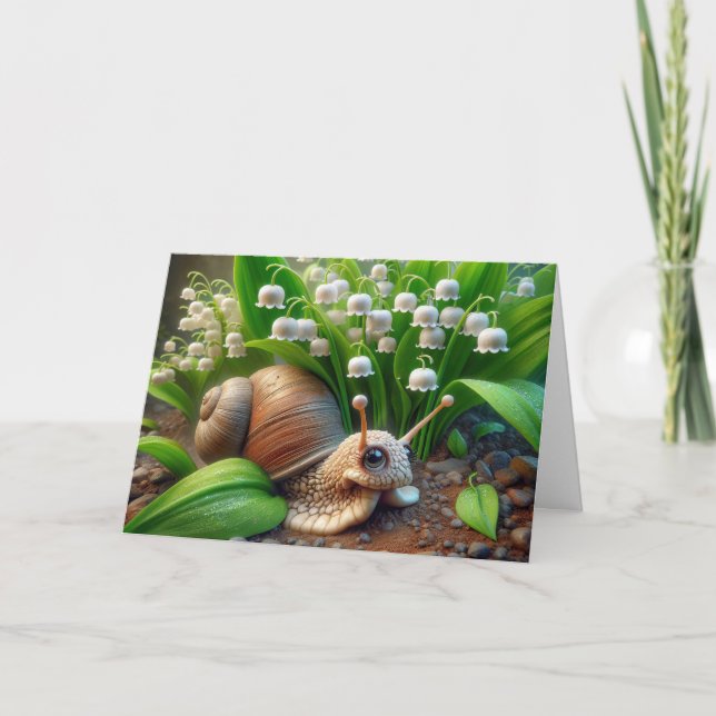 Genießen Sie bald die Schnecke im Garten Karte (Vorderseite)